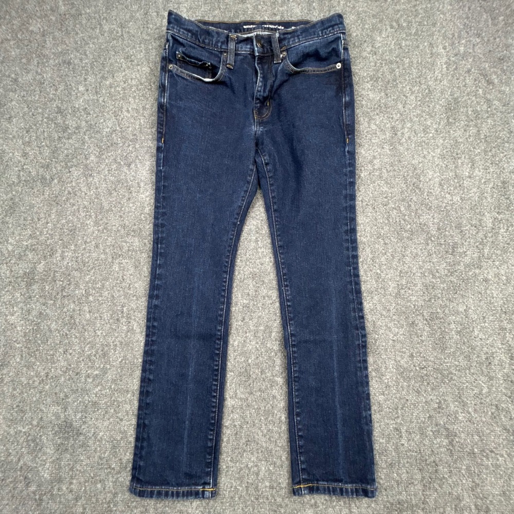 Amazon Essentials Skinny Moulant Jeans Mens 28x28 Dark Wash Indigo Stretch Denim
